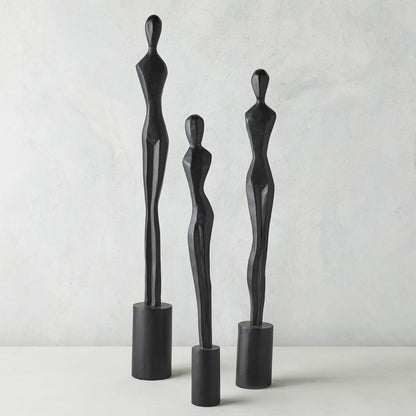 Nikki Chu Female Sculptures, Set of 3, Black