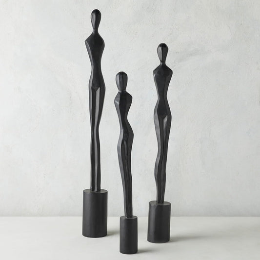 Nikki Chu Female Sculptures, Set of 3, Black