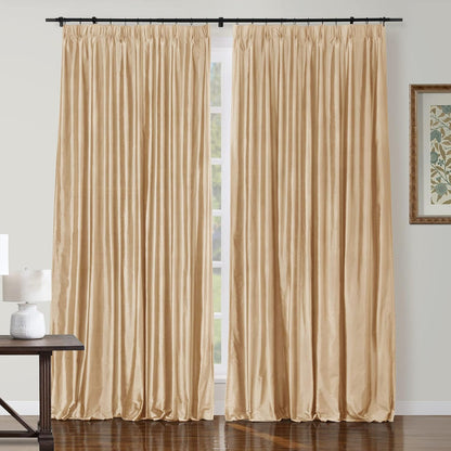 Silk Pinch Pleat Curtain – Sand, 52"x90"