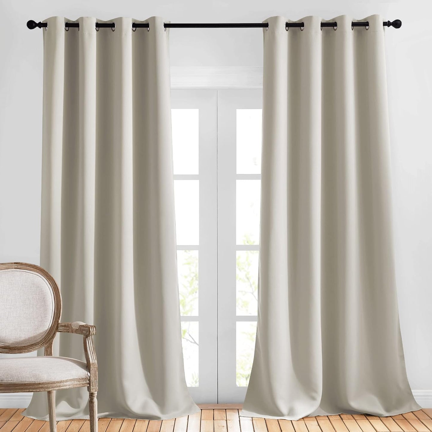 NICETOWN Gray Blackout Curtains for Bedroom