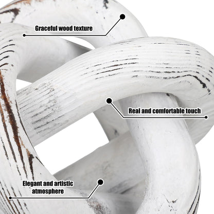 Yalikop Wood Knot Decor, White
