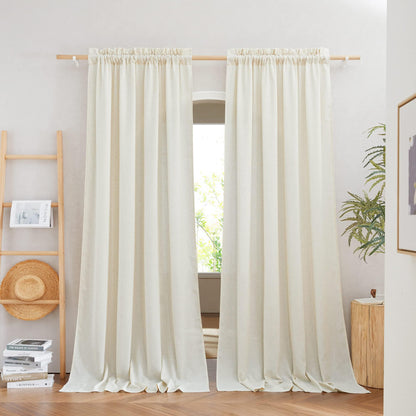 NICETOWN Linen Curtains 52x108" 2 Panels