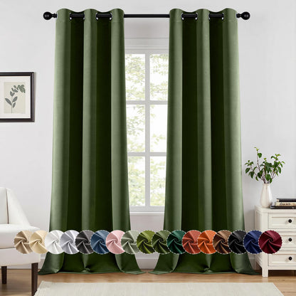 Blackout Curtains – Sage Green, 40"x63", 2 Panels