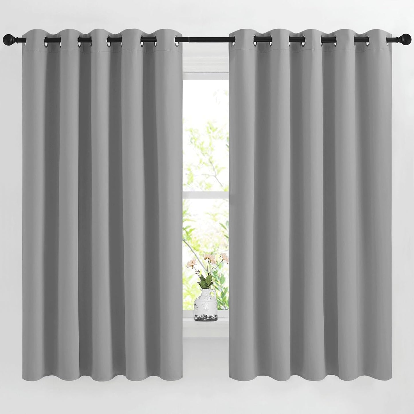 NICETOWN Gray Blackout Curtains for Bedroom