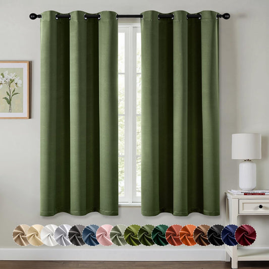 Blackout Curtains – Sage Green, 40"x63", 2 Panels