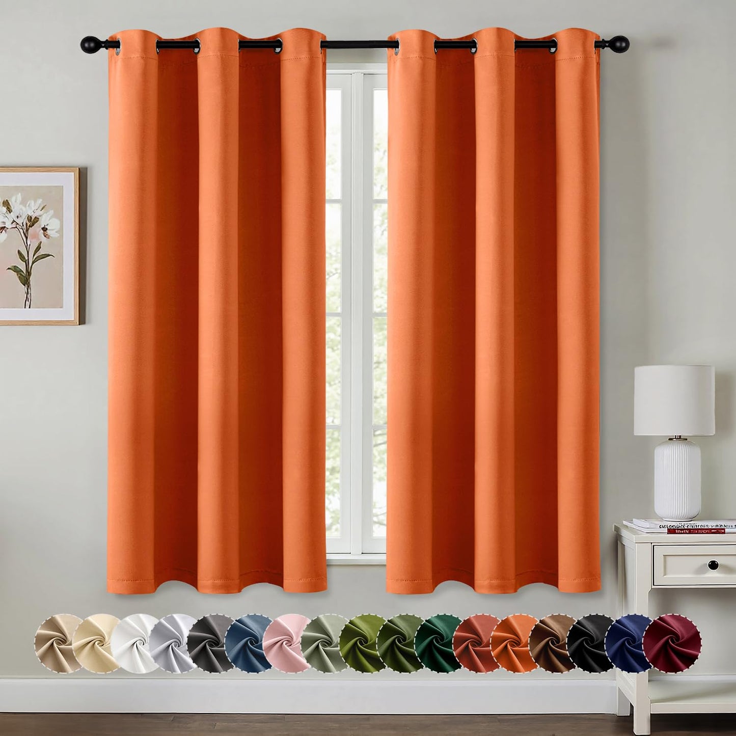 Blackout Curtains – Sage Green, 40"x63", 2 Panels