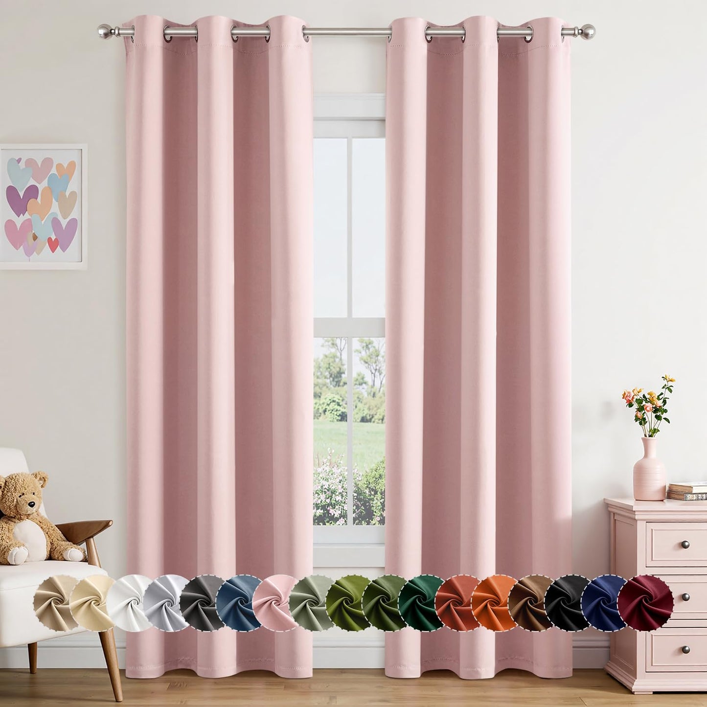 Blackout Curtains – Sage Green, 40"x63", 2 Panels