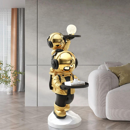 Gold Astronaut Floor Statue