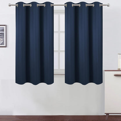 LEMOMO Blackout Curtains 52x84" Black, 2 Panels