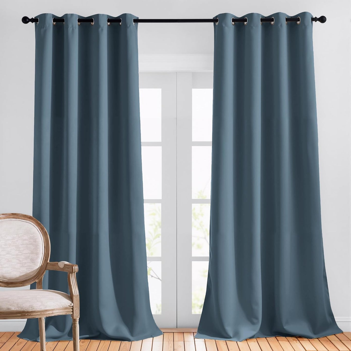 NICETOWN Gray Blackout Curtains for Bedroom