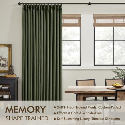 MIULEE Blackout Linen Curtains 96" 2 Panels