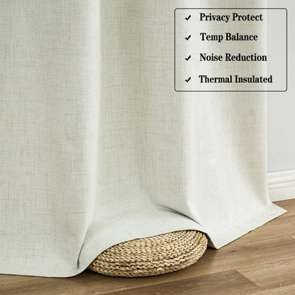 Urban Lotus Blackout Curtains 52x84" Beige, 2 Panels