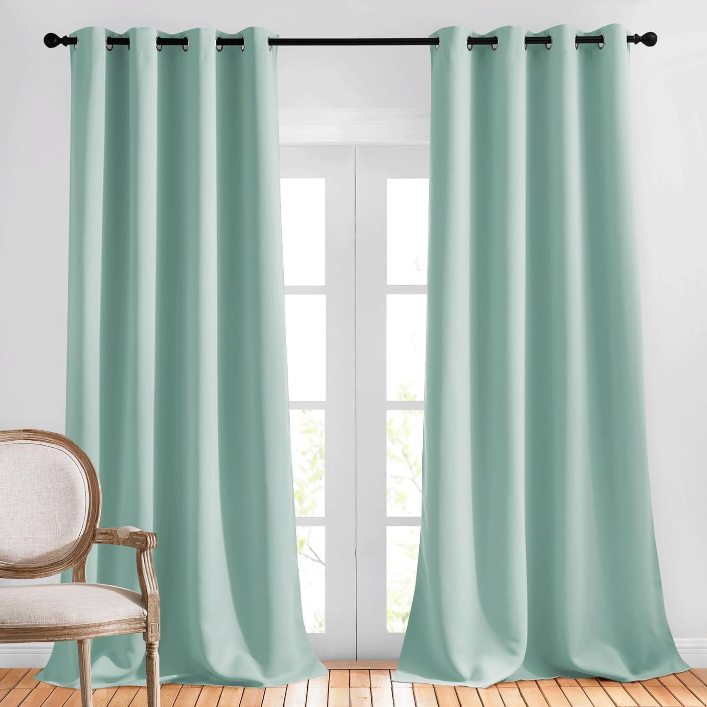 NICETOWN Gray Blackout Curtains for Bedroom