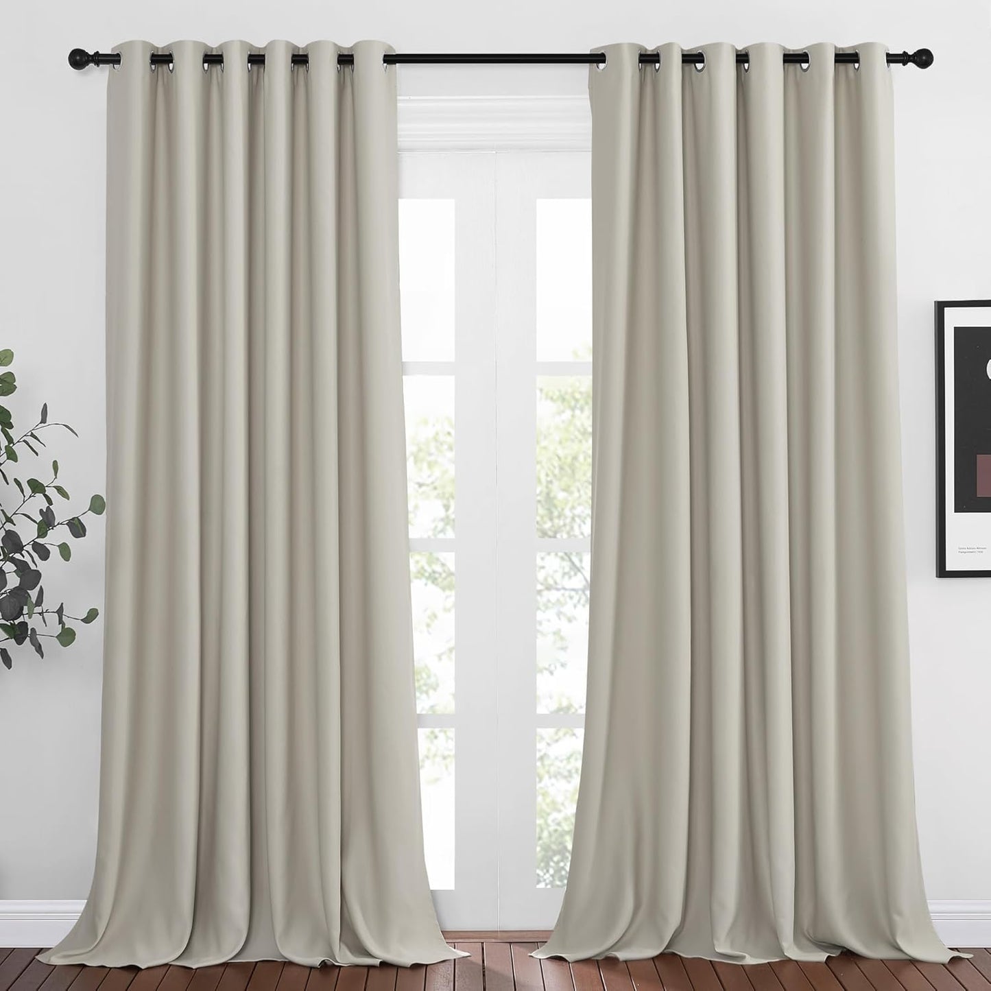 NICETOWN Gray Blackout Curtains for Bedroom