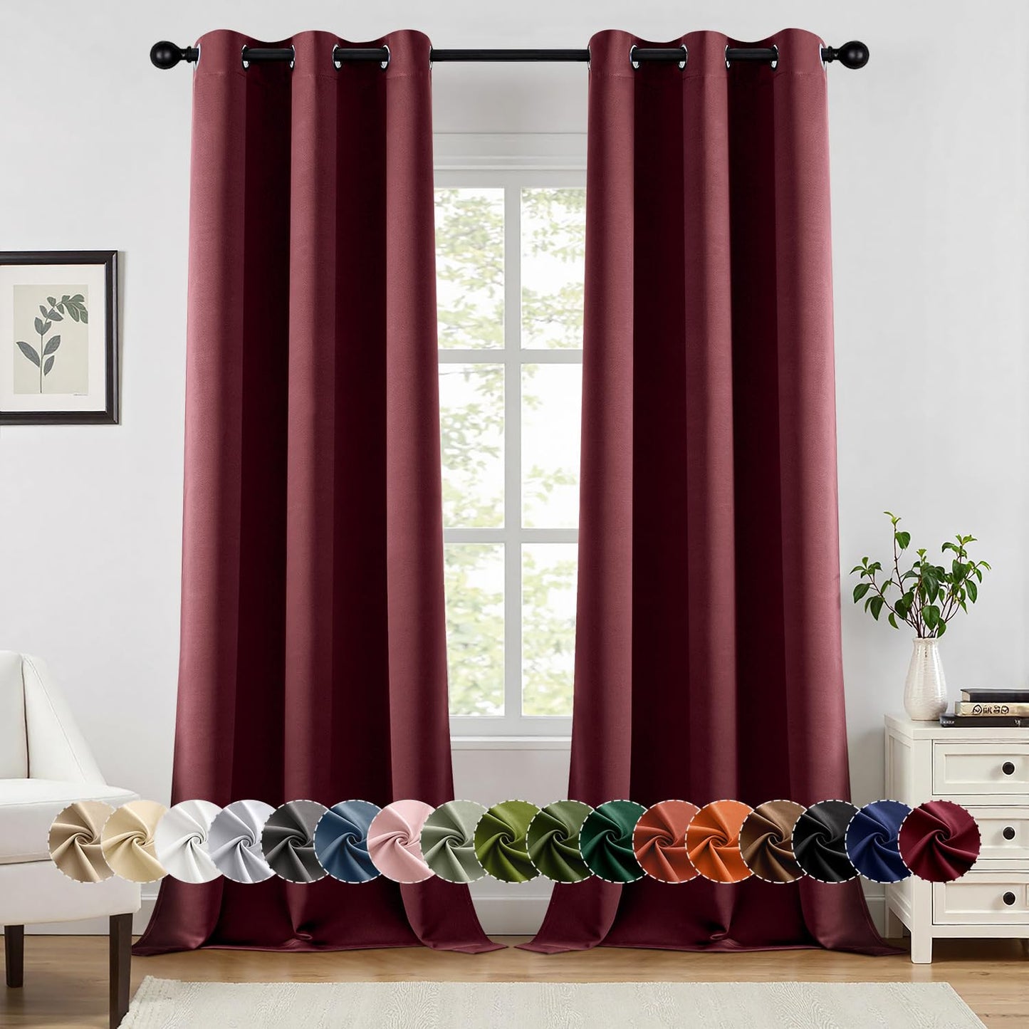 Blackout Curtains – Sage Green, 40"x63", 2 Panels