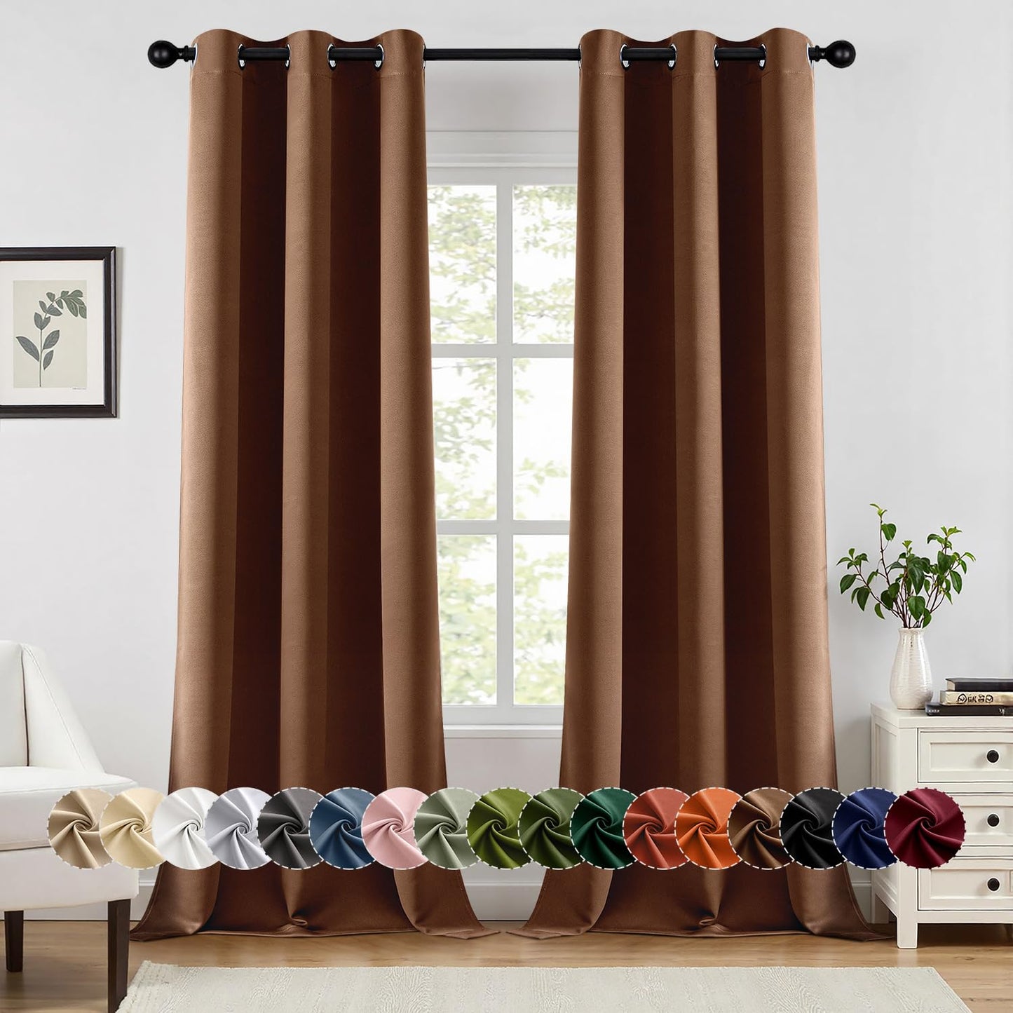 Blackout Curtains – Sage Green, 40"x63", 2 Panels