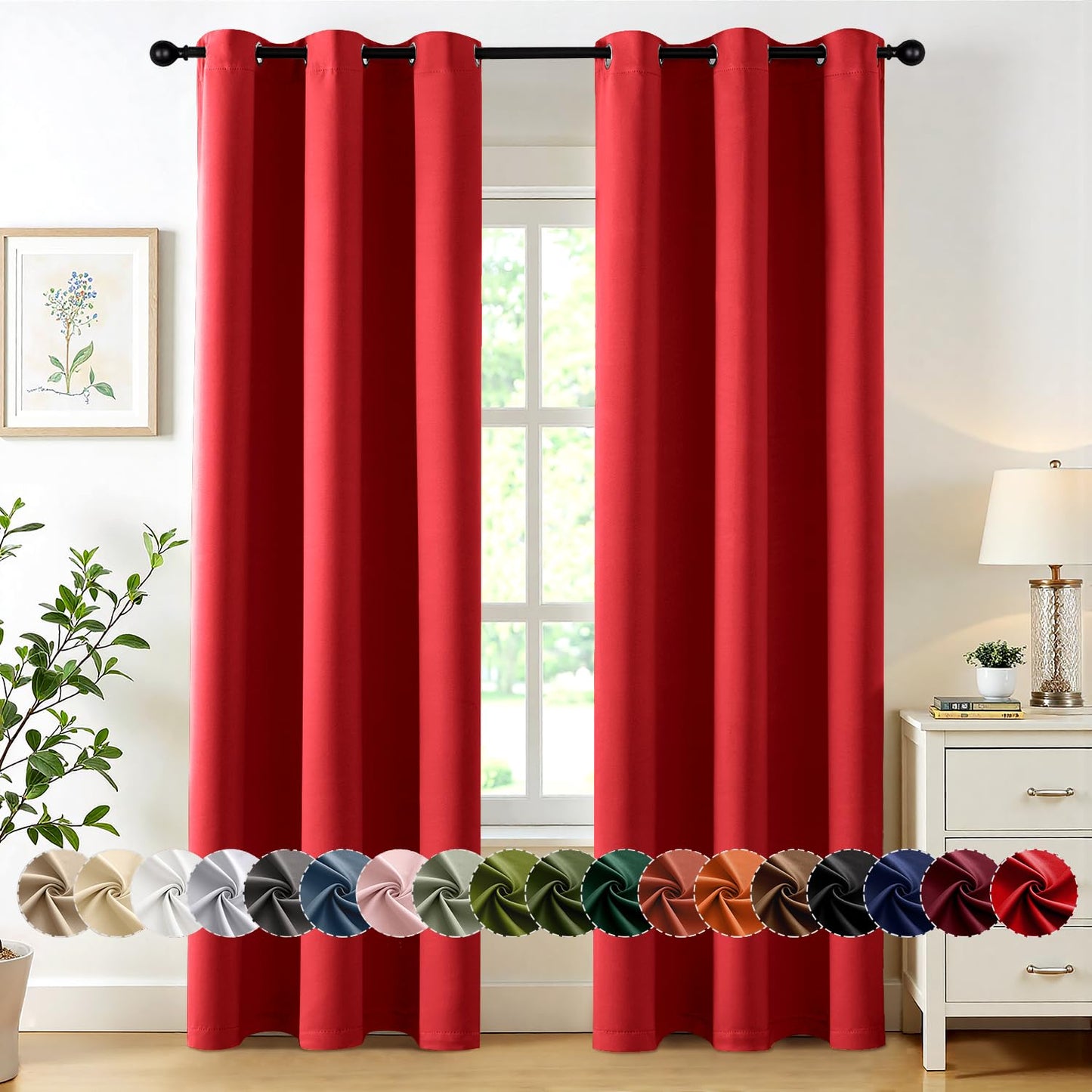 Blackout Curtains – Sage Green, 40"x63", 2 Panels