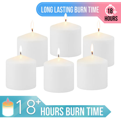 Stonebriar Unscented White Pillar Candles, 6-Pack, 3"x6"