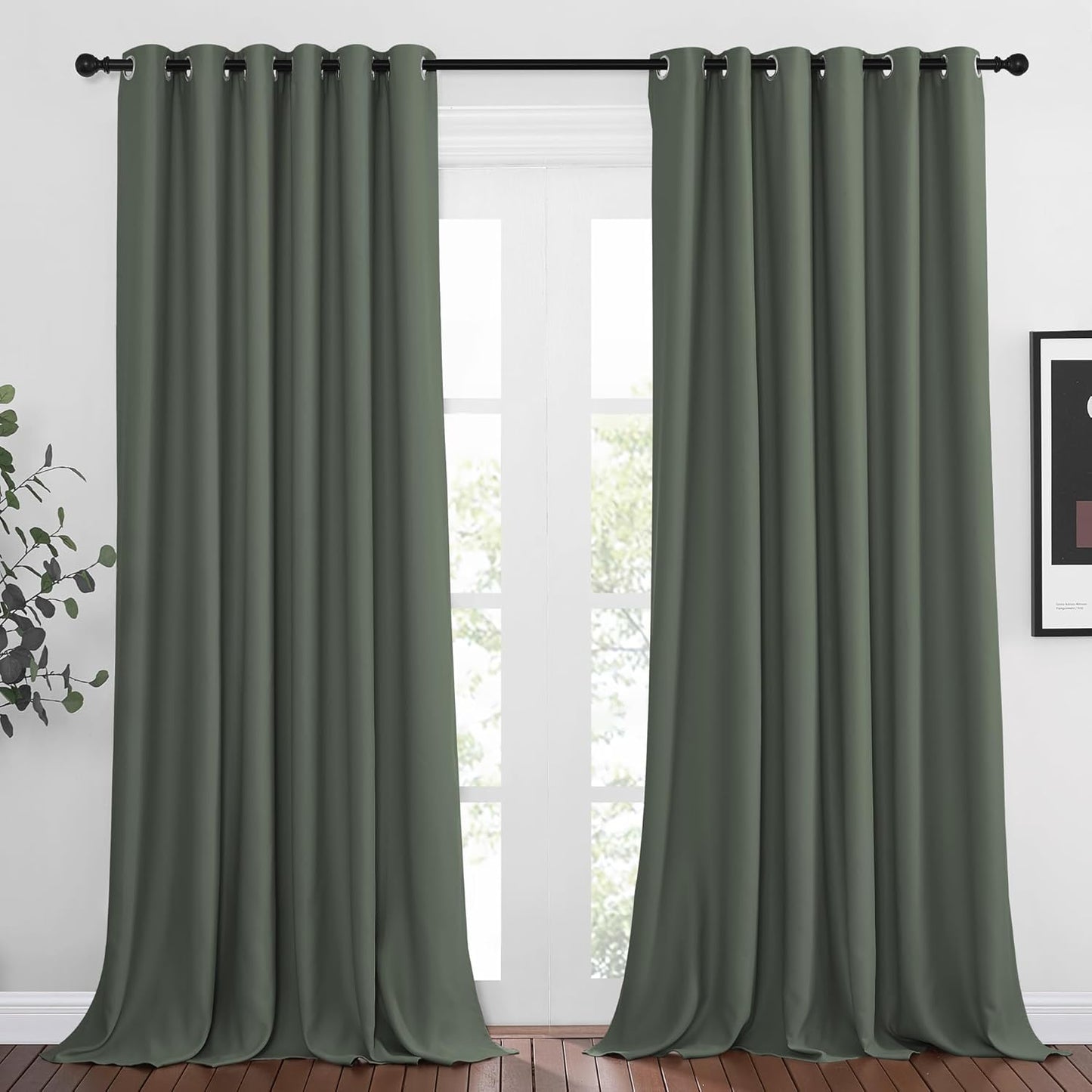 NICETOWN Gray Blackout Curtains for Bedroom