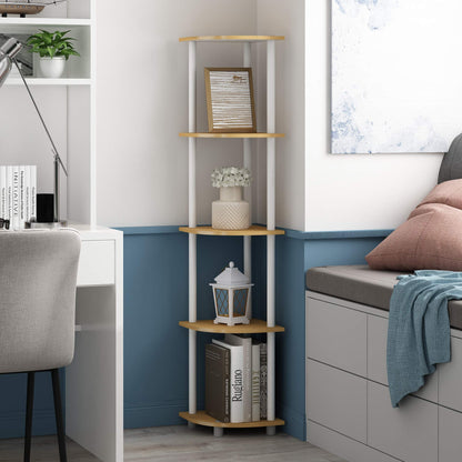 Furinno 5-Tier Corner Shelf, Espresso/Black