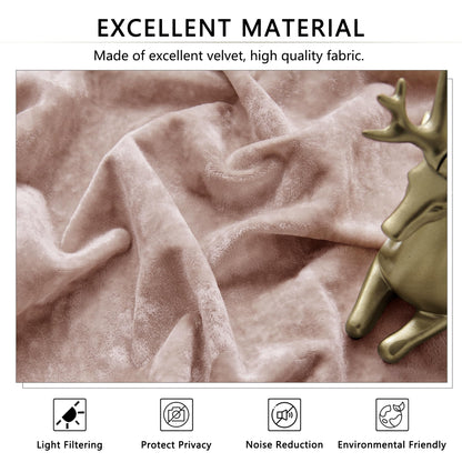 SNITIE Velvet Curtains 52x108" Ivory, 2 Panels