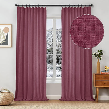 Linen Curtains – Snow White, 84" (2 Panels)