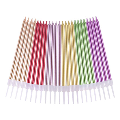 PHD CAKE Gold Long Thin Metallic Birthday Candles