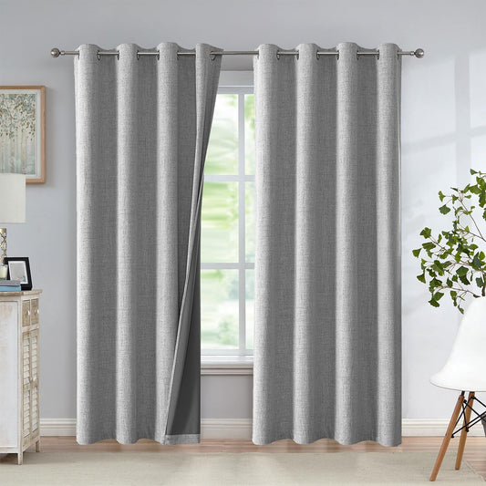 Urban Lotus Blackout Curtains 52x84" Beige, 2 Panels