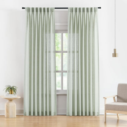 Pinch Pleat Sheer Curtains 42x95, 2 Panels