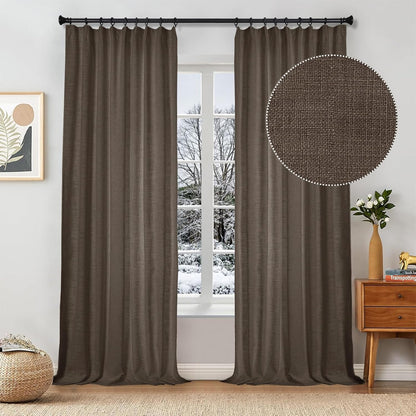 Linen Curtains – Snow White, 84" (2 Panels)