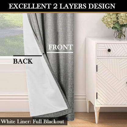 Ombre Blackout Curtains 50x84" Gray, 2 Panels
