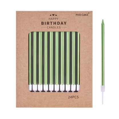 PHD CAKE Gold Long Thin Metallic Birthday Candles
