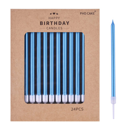 PHD CAKE Gold Long Thin Metallic Birthday Candles