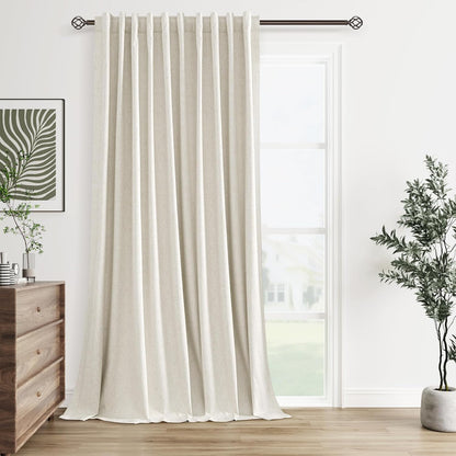 Cream Linen Blackout Curtains – 2 Panels