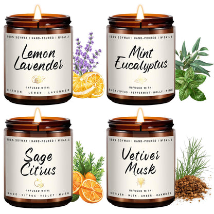Auelife 4-Pack Fall Scented Candles