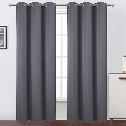 LEMOMO Blackout Curtains 52x84" Black, 2 Panels