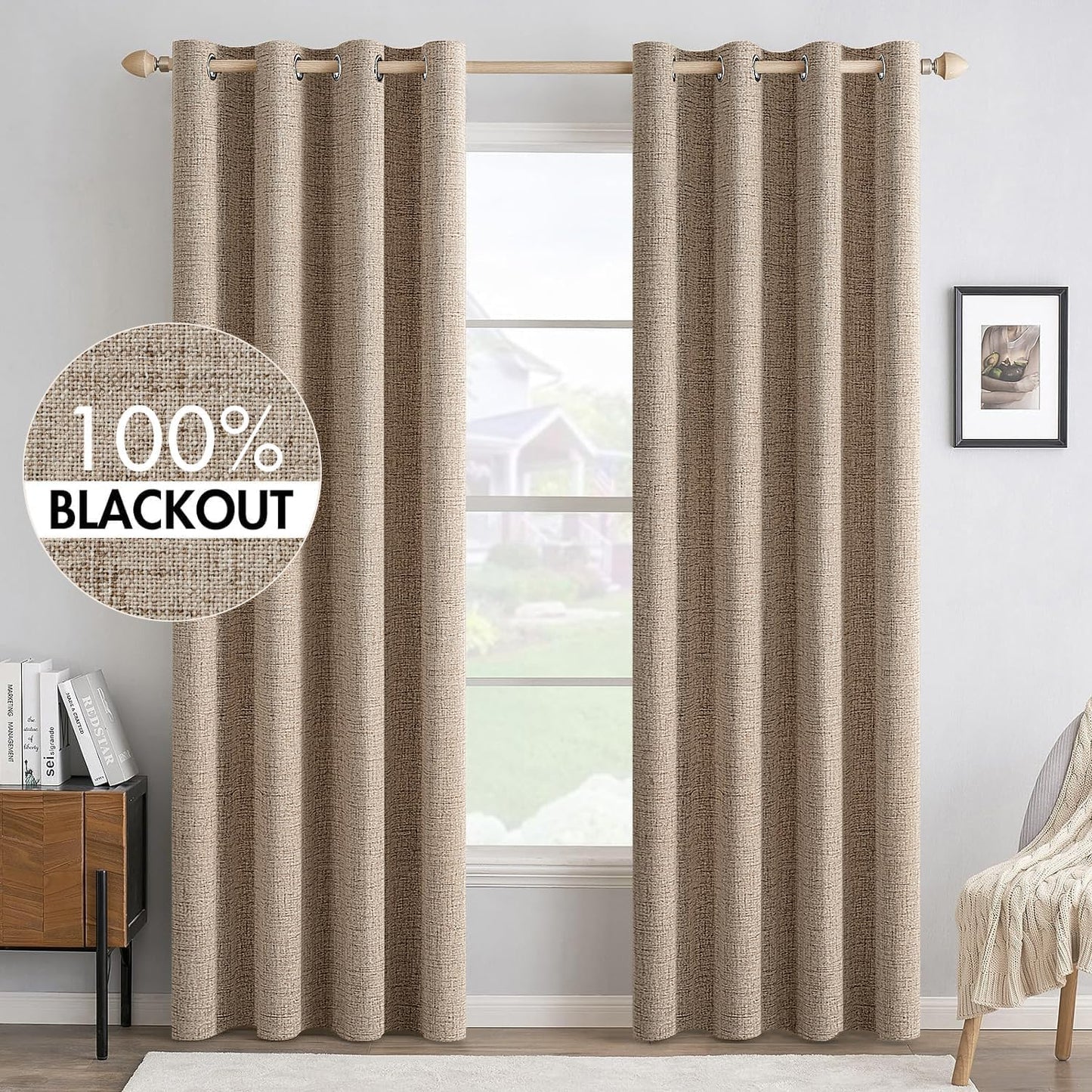 MIULEE Blackout Curtains 52x72, 2 Panels