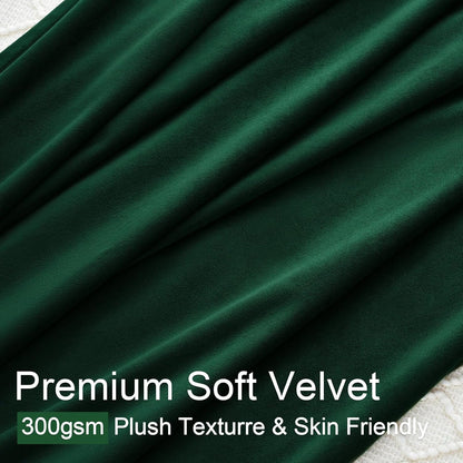 Cream Velvet Blackout Curtains 108", Set of 2