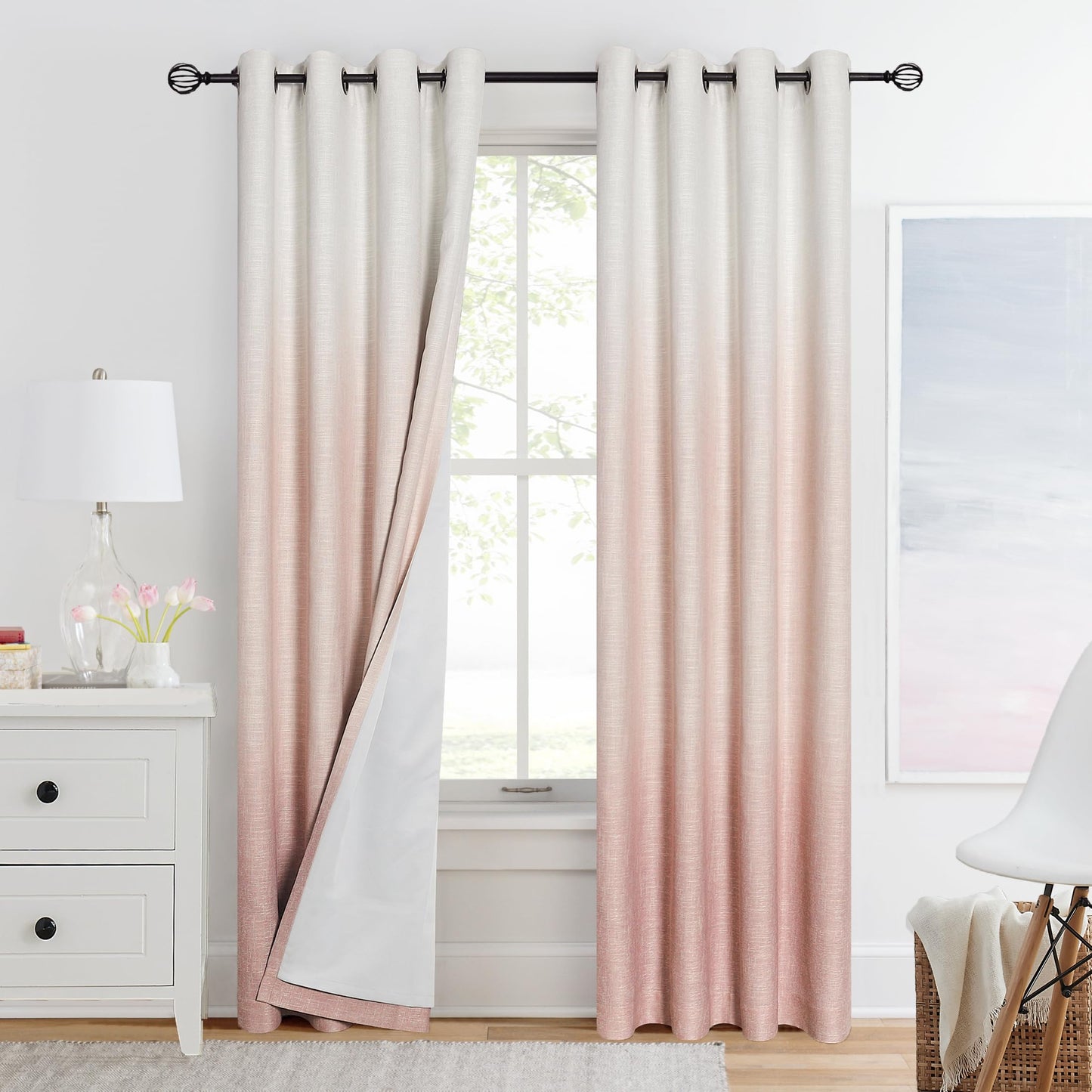 Ombre Blackout Curtains 50x84" Gray, 2 Panels