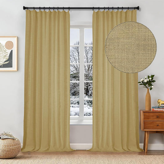 Linen Curtains – Snow White, 84" (2 Panels)