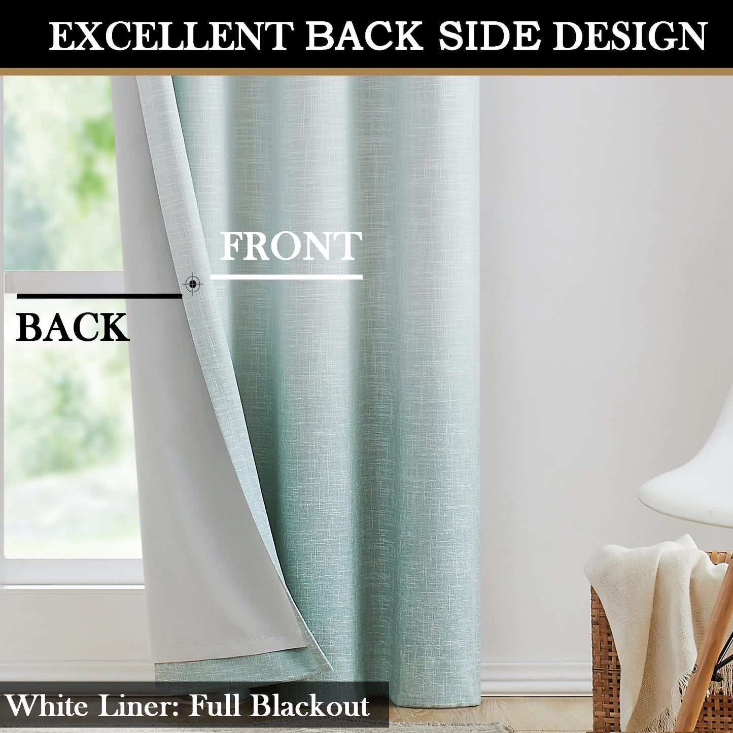 Ombre Blackout Curtains 50x84" Gray, 2 Panels