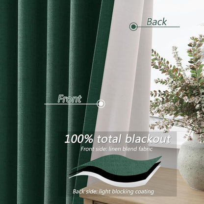 Cream Linen Blackout Curtains – 2 Panels