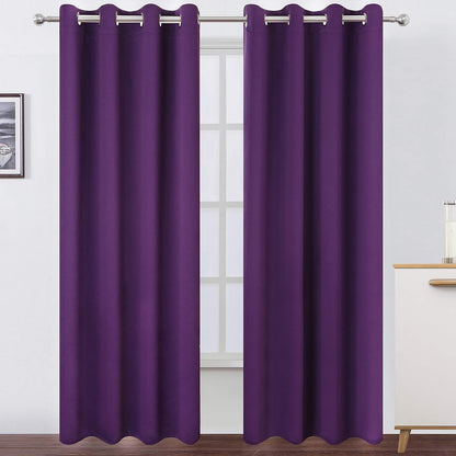 LEMOMO Blackout Curtains 52x84" Black, 2 Panels