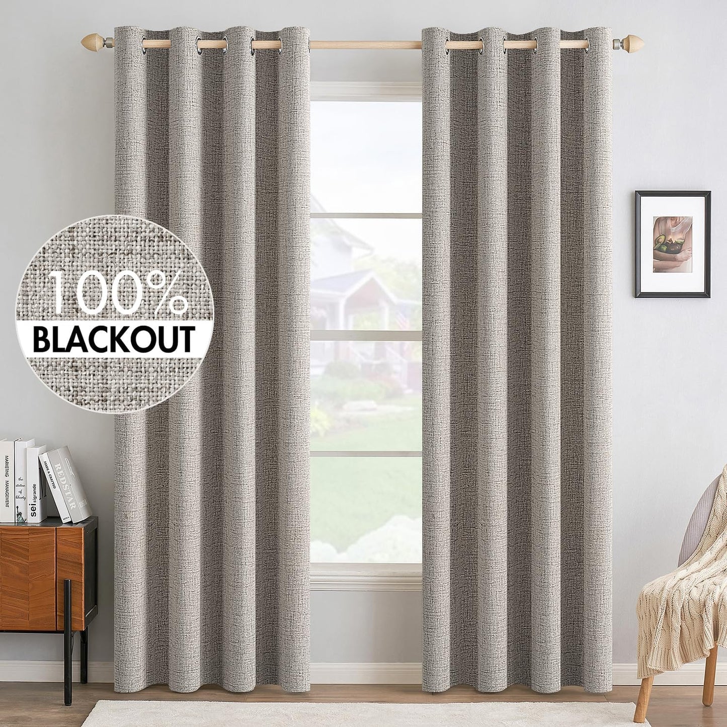MIULEE Blackout Curtains 52x72, 2 Panels