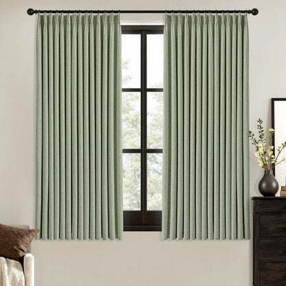 MIULEE Blackout Linen Curtains 96" 2 Panels