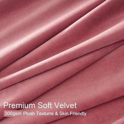 Cream Velvet Blackout Curtains 108", Set of 2
