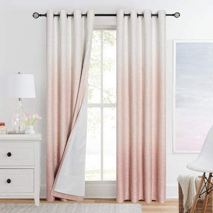 Ombre Blackout Curtains 50x84" Gray, 2 Panels