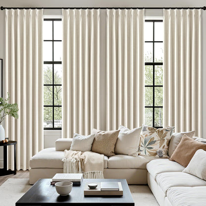 MIULEE Blackout Linen Curtains 96" 2 Panels