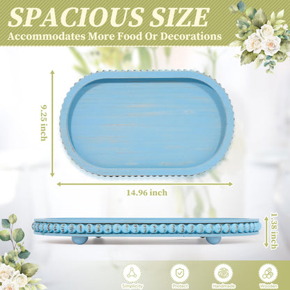 HPC Decor Round White Wood Tray, 12"