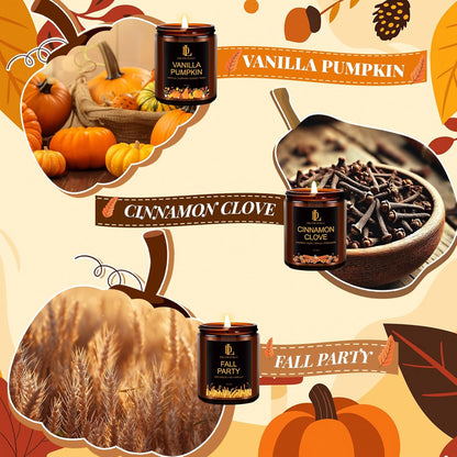 4-Pack Fall Scented Soy Candles